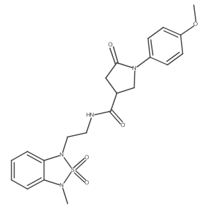 1-(4-methoxyphenyl)-N-(2-(3-methyl-2,2-dioxidobenzo[c][1,2,5]thiadiazol-1(3H)-yl)ethyl)-5-oxopyrrolidine-3-carboxamide结构式