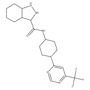 N-[1-[6-(trifluoromethyl)pyrimidin-4-yl]piperidin-4-yl]-2,3,3a,4,5,6,7,7a-octahydro-1H-indazole-3-carboxamide Structure