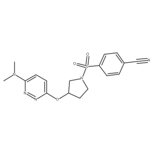 4-((3-((6-(Dimethylamino)pyridazin-3-yl)oxy)pyrrolidin-1-yl)sulfonyl)benzonitrile结构式