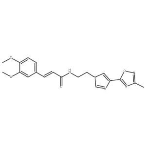 (E)-3-(3,4-dimethoxyphenyl)-N-(2-(4-(3-methyl-1,2,4-oxadiazol-5-yl)-1H-1,2,3-triazol-1-yl)ethyl)acrylamide Structure