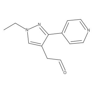 2-(1-ethyl-3-(pyridin-4-yl)-1H-pyrazol-4-yl)acetaldehyde Structure