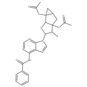 (2R,3S,3aR,4aS,5aR,5bR)-2-(6-Benzamido-9H-purin-9-yl)-3-fluorooctahydrocyclopropa[4,5]cyclopenta[1,2-b]furan-3a,5a-diyl diacetate结构式