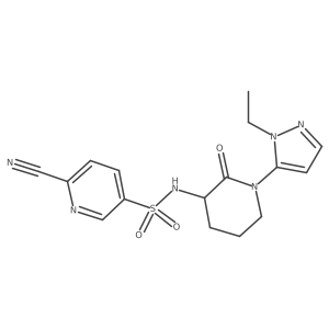 6-Cyano-N-[1-(2-ethylpyrazol-3-yl)-2-oxopiperidin-3-yl]pyridine-3-sulfonamide Structure