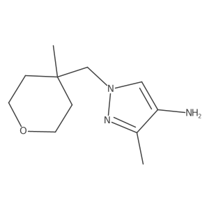 3-methyl-1-[(4-methyloxan-4-yl)methyl]-1H-pyrazol-4-amine结构式