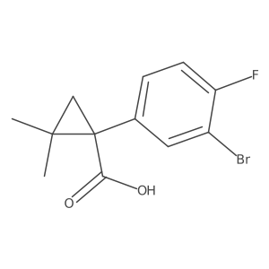 1-(3-Bromo-4-fluorophenyl)-2,2-dimethylcyclopropane-1-carboxylic acid结构式