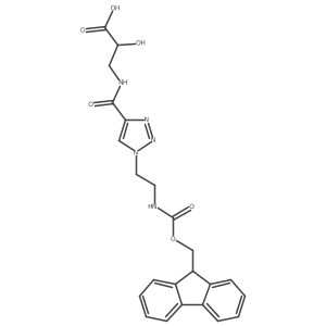 (2S)-3-({1-[2-({[(9H-fluoren-9-yl)methoxy]carbonyl}amino)ethyl]-1H-1,2,3-triazol-4-yl}formamido)-2-hydroxypropanoic acid结构式