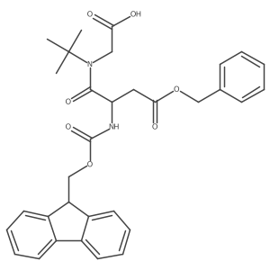 2-[(2S)-3-(benzyl carboxy)-N-tert-butyl-2-({[(9H-fluoren-9-yl)methoxy]carbonyl}amino)propanamido]acetic acid结构式