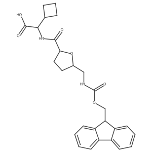2-cyclobutyl-2-({5-[({[(9H-fluoren-9-yl)methoxy]carbonyl}amino)methyl]oxolan-2-yl}formamido)acetic acid结构式