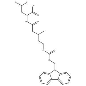 2-[5-({[(9H-fluoren-9-yl)methoxy]carbonyl}amino)-3-methylpentanamido]-4,4-difluorobutanoic acid Structure