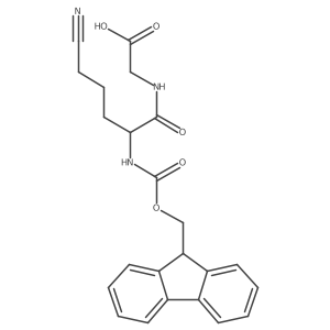 2-[5-cyano-2-({[(9H-fluoren-9-yl)methoxy]carbonyl}amino)pentanamido]acetic acid Structure