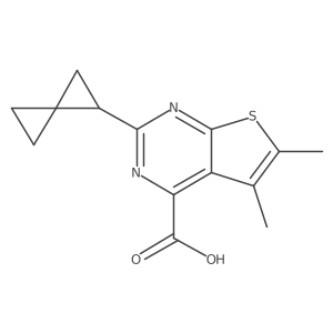 5,6-Dimethyl-2-{spiro[2.2]pentan-1-yl}thieno[2,3-d]pyrimidine-4-carboxylic acid Structure
