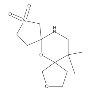 14,14-Dimethyl-2,6-dioxa-9lambda6-thia-12-azadispiro[4.1.4^{7}.3^{5}]tetradecane-9,9-dione Structure