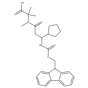 2-[3-cyclopentyl-3-({[(9H-fluoren-9-yl)methoxy]carbonyl}amino)-N-methylpropanamido]-2-methylpropanoic acid Structure
