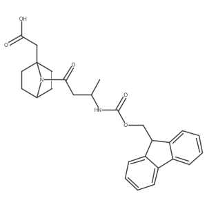 2-{7-[3-({[(9H-fluoren-9-yl)methoxy]carbonyl}amino)butanoyl]-7-azabicyclo[2.2.1]heptan-1-yl}acetic acid结构式