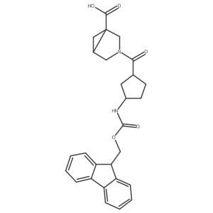 3-[3-({[(9H-fluoren-9-yl)methoxy]carbonyl}amino)cyclopentanecarbonyl]-3-azabicyclo[3.1.0]hexane-1-carboxylic acid结构式