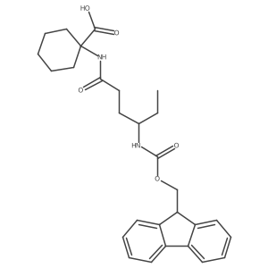 1-[4-({[(9H-fluoren-9-yl)methoxy]carbonyl}amino)hexanamido]cyclohexane-1-carboxylic acid Structure