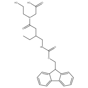2-{3-[({[(9H-fluoren-9-yl)methoxy]carbonyl}amino)methyl]-N-(2-hydroxyethyl)pentanamido}acetic acid Structure
