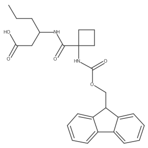3-{[1-({[(9H-fluoren-9-yl)methoxy]carbonyl}amino)cyclobutyl]formamido}hexanoic acid结构式
