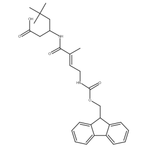 3-[4-({[(9H-fluoren-9-yl)methoxy]carbonyl}amino)-2-methylbut-2-enamido]-5,5-dimethylhexanoic acid结构式