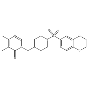 3-{[1-(2,3-Dihydro-1,4-benzodioxine-6-sulfonyl)piperidin-4-yl]methyl}-5,6-dimethyl-3,4-dihydropyrimidin-4-one Structure