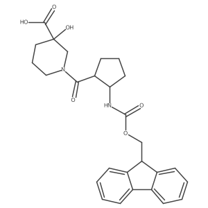 rac-1-[(1R,2S)-2-({[(9H-fluoren-9-yl)methoxy]carbonyl}amino)cyclopentanecarbonyl]-3-hydroxypiperidine-3-carboxylic acid Structure