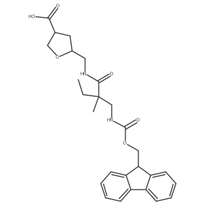 rac-(3R,5R)-5-({2-[({[(9H-fluoren-9-yl)methoxy]carbonyl}amino)methyl]-2-methylbutanamido}methyl)oxolane-3-carboxylic acid Structure