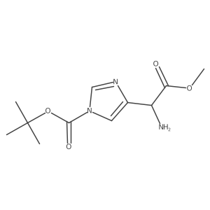 tert-butyl 4-(1-amino-2-methoxy-2-oxoethyl)-1H-imidazole-1-carboxylate结构式