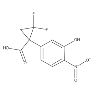 2,2-Difluoro-1-(3-hydroxy-4-nitrophenyl)cyclopropane-1-carboxylic acid结构式