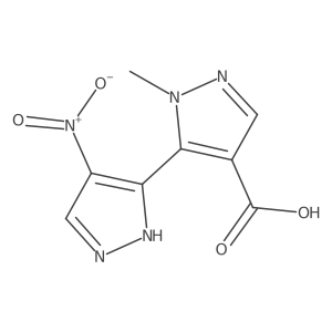1-methyl-5-(4-nitro-1H-pyrazol-3-yl)-1H-pyrazole-4-carboxylic acid结构式