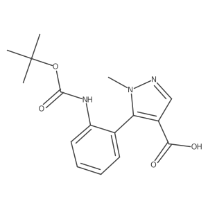 5-(2-{[(tert-butoxy)carbonyl]amino}phenyl)-1-methyl-1H-pyrazole-4-carboxylic acid结构式