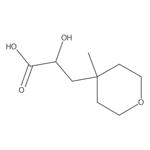2-Hydroxy-3-(4-methyloxan-4-yl)propanoic acid结构式