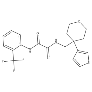 N1-((4-(thiophen-3-yl)tetrahydro-2H-pyran-4-yl)methyl)-N2-(2-(trifluoromethyl)phenyl)oxalamide Structure