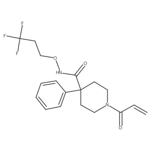 4-phenyl-1-(prop-2-enoyl)-N-(3,3,3-trifluoropropoxy)piperidine-4-carboxamide结构式