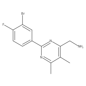 1-[2-(3-Bromo-4-fluorophenyl)-5,6-dimethylpyrimidin-4-yl]methanamine Structure