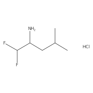 (2R)-1,1-Difluoro-4-methylpentan-2-amine;hydrochloride结构式