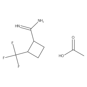 2-(Trifluoromethyl)cyclobutane-1-carboximidamide; acetic acid Structure