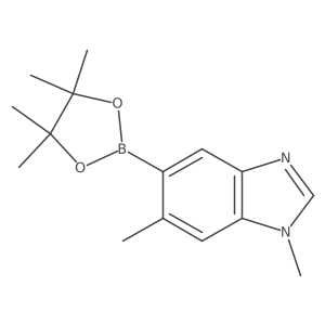 1,6-Dimethyl-5-(4,4,5,5-tetramethyl-1,3,2-dioxaborolan-2-yl)-1H-benzo[d]imidazole结构式