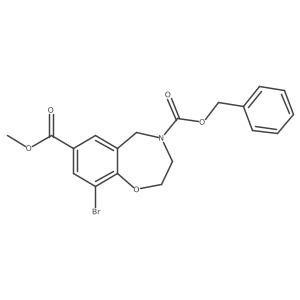 4-Benzyl 7-methyl 9-bromo-2,3,4,5-tetrahydro-1,4-benzoxazepine-4,7-dicarboxylate结构式