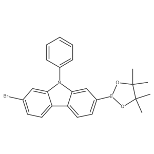 2-Bromo-9-phenyl-7-(4,4,5,5-tetramethyl-1,3,2-dioxaborolan-2-yl)-9H-carbazole Structure