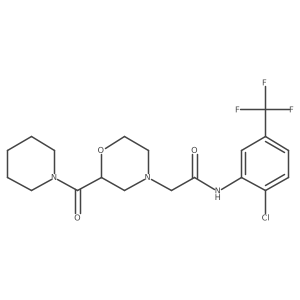 N-[2-chloro-5-(trifluoromethyl)phenyl]-2-[2-(piperidine-1-carbonyl)morpholin-4-yl]acetamide Structure