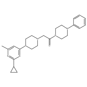 2-[4-(2-Cyclopropyl-6-methylpyrimidin-4-yl)piperazin-1-yl]-1-(4-phenylpiperazin-1-yl)ethan-1-one Structure