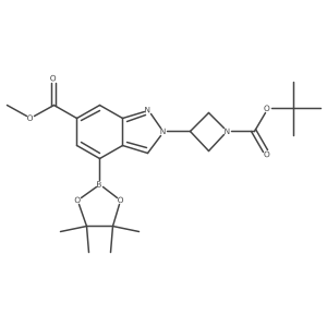 Methyl 2-(1-(tert-butoxycarbonyl)azetidin-3-yl)-4-(4,4,5,5-tetramethyl-1,3,2-dioxaborolan-2-yl)-2H-indazole-6-carboxylate结构式