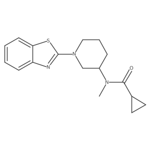 N-[1-(1,3-benzothiazol-2-yl)piperidin-3-yl]-N-methylcyclopropanecarboxamide结构式