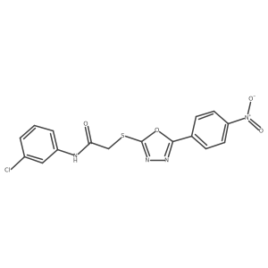 N-(3-Chlorophenyl)-2-[[5-(4-nitrophenyl)-1,3,4-oxadiazol-2-yl]thio]acetamide Structure