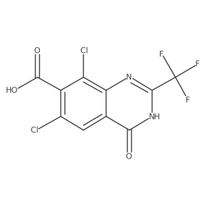 6,8-Dichloro-4-oxo-2-(trifluoromethyl)-3,4-dihydroquinazoline-7-carboxylic acid结构式