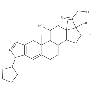 2'-Cyclopentyl-11,17,21-trihydroxy-16-methyl-2'H-pregna-2,4-dieno(3,2-C)pyrazol-20-one, (11beta,16alpha)- Structure