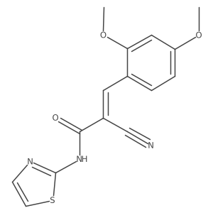 (2E)-2-cyano-3-(2,4-dimethoxyphenyl)-N-(1,3-thiazol-2-yl)prop-2-enamide Structure