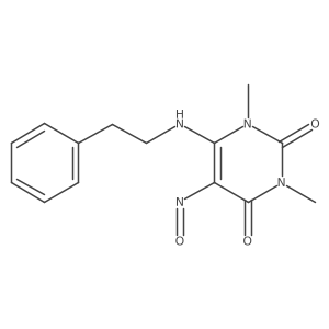 1,3-Dimethyl-5-nitroso-6-[(2-phenylethyl)amino]-2,4(1H,3H)-pyrimidinedione结构式