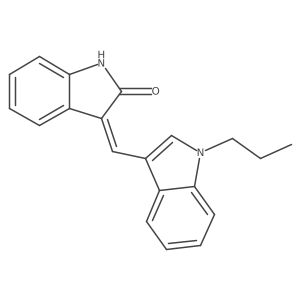 1,3-Dihydro-3-[(1-propyl-1H-indol-3-yl)methylene]-2H-indol-2-one结构式