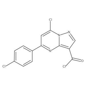 7-Chloro-5-(4-chlorophenyl)pyrazolo[1,5-a]pyrimidine-3-carbonyl chloride结构式